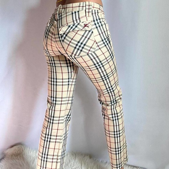 Burberry Beige Nova Check Cropped Flare Pants - Picture 4 of 4